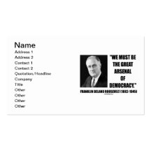 Franklin Delano Roosevelt underbar arsenaldemokrat Visitkort Mallar