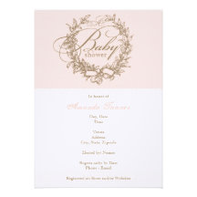 Fransk baby showerinbjudan - rosa