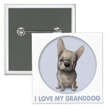 Fransk bulldogg (fantasten) Granddog Knappar Med Nål