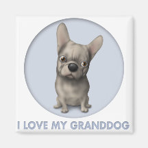 Fransk bulldogg (fantasten) Granddog Kylskåps Magneter