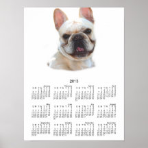 Fransk kalenderaffisch för bulldogg 2013