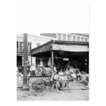 Fransk marknadsför, New Orleans, 1910 Vykort