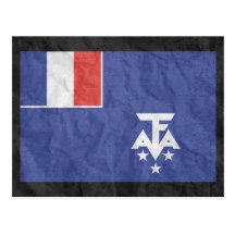 Fransk sydlig Antarctican flagga Vykort