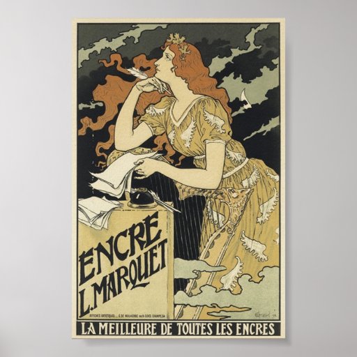 Fransk vintageart nouveau print