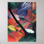 Franz Marc - hjort i skogen II Affisch