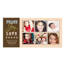 Fred-Glädje-Kärlek familjhelgdag Photocard (persik Skräddarsydda Fotokort