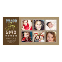 Fred-Glädje-Kärlek familjhelgdag Photocard (taupen Fotokort Mall