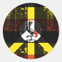 Fred i Uganda Rund Klistermärke