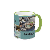 Fredkärlekfamiljen rånar Seaglass snäckaDriftwood Kaffe Koppar