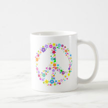 Fredstecken av blommor kaffe kopp