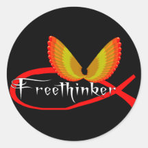 Freethinkingfisksymbol Runda Klistermärken