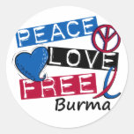 FRI Burma för FREDKÄRLEK T-tröja & dräkt Klistermärke