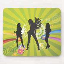 Fria Silhouettes av dansflickor Musmattor