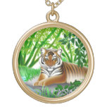 Fridsam Bengal tiger i djungelhalsband