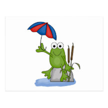 froggysitta under paraplyet vykort