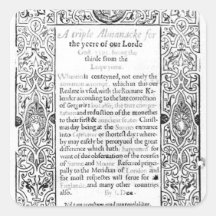 Frontispiece till en romersk kalender, 1591 fyrkantigt klistermärke