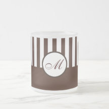 Frostad Glass mugg för brunt- & vitrand