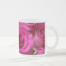 Frostad Glass mugg för rosa ros