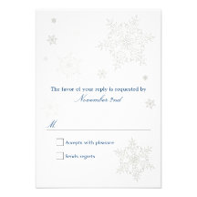 Frosty Winter Snowflake RSVP Card