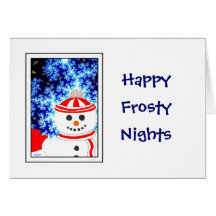 FROSTYS kort för hälsning för NATTsnögubbedesign