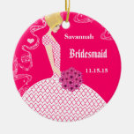 Fuchsia blond prydnad för bröllopkappabrudtärna julgranskula