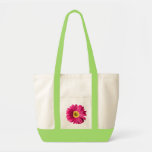 Fuchsia daisyblomma tote bags