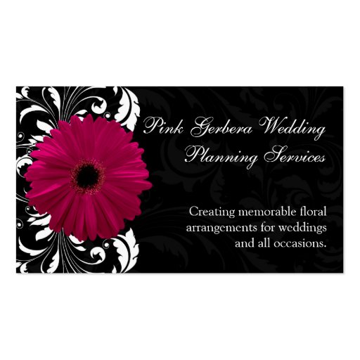 Fuchsia rullaGerberadaisy w/Black och vit Visitkort