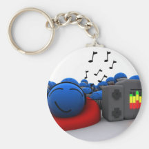 Funky_House_Music_DJ_Smileys Nyckel Ring