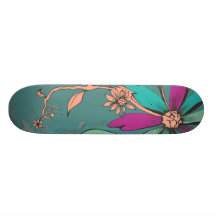funkyn blommar vektorkonst skate deck