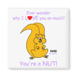 Funny Nutty Valentine Squirrel Cartoon Magnet