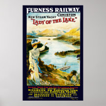 Furness järnväg ~-dam av sjön affisch