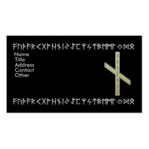 Futhark Nauthiz runaguld Visitkort Mallar