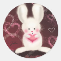 Fuzzy Rabbit Runda Klistermärken