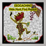 Fynd för Geocachnig skinnjakt Affisch