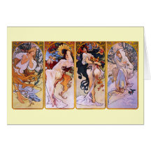 Fyra säsonger Alfons Mucha Kort