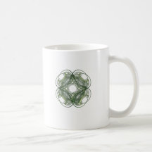 Fyrklöver Fractalkonst för runda Kaffe Koppar