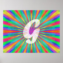 G för regnbågebristningsMonogram Print