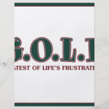 G.O.L.F. STÖRSTA AV LIV FRUSTRATIONER FLYGBLAD