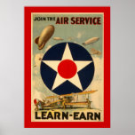 Gå med den tjänste- luften "Lära-Tjänar" (den röda Posters