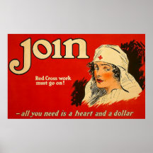 Gå med ~-vintagesjuksköterskan WW1. Affischer