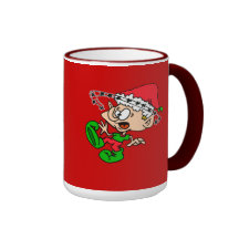 Galen älva med anpassadetextområde kaffe kopp