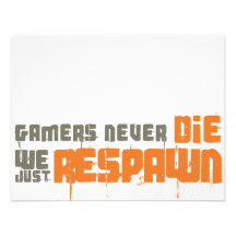 Gamers dör aldrig oss precis Respawn Personliga Inbjudningskort
