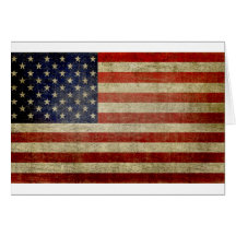 Gammal amerikanska flaggan hälsnings kort