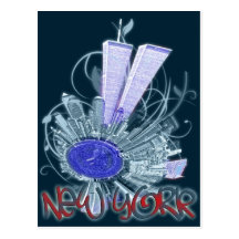 GAMMAL NYC-HORISONT VYKORT