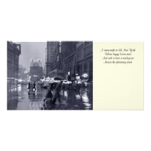 Gammal regnig nattbokmärke Photocard för NYC Skräddarsydda Fotokort