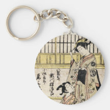 Gammal rulla för kall japansk ukiyo-egeisha för vi nyckel ring