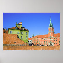 Gammal Town i Warsaw Affisch