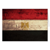 Gammal träegyptenflagga hälsningskort