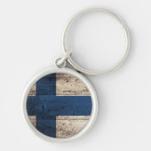 Gammal träFinland flagga Nyckel Ringar