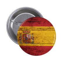 Gammal träSpanien flagga Knapp Med Nål